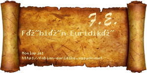 Fábián Euridiké névjegykártya